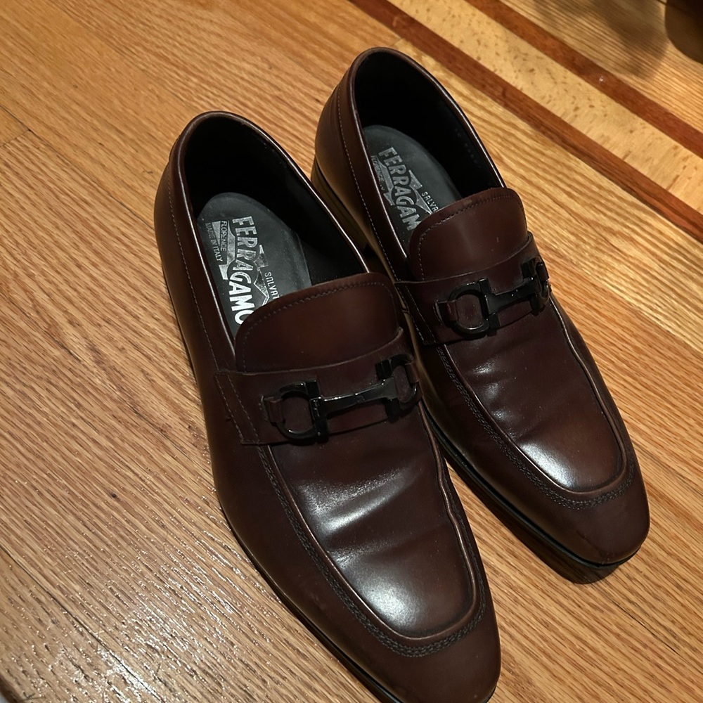 Salvatore Ferragamo Men's Dark Brown Slip-On Loafers